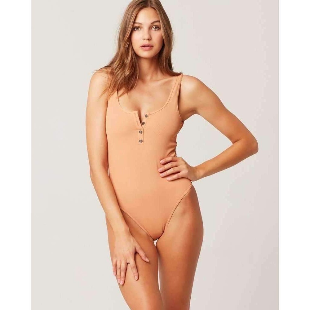 L*space Ribbed Float On One Piece Swimsuit in Chestnut!